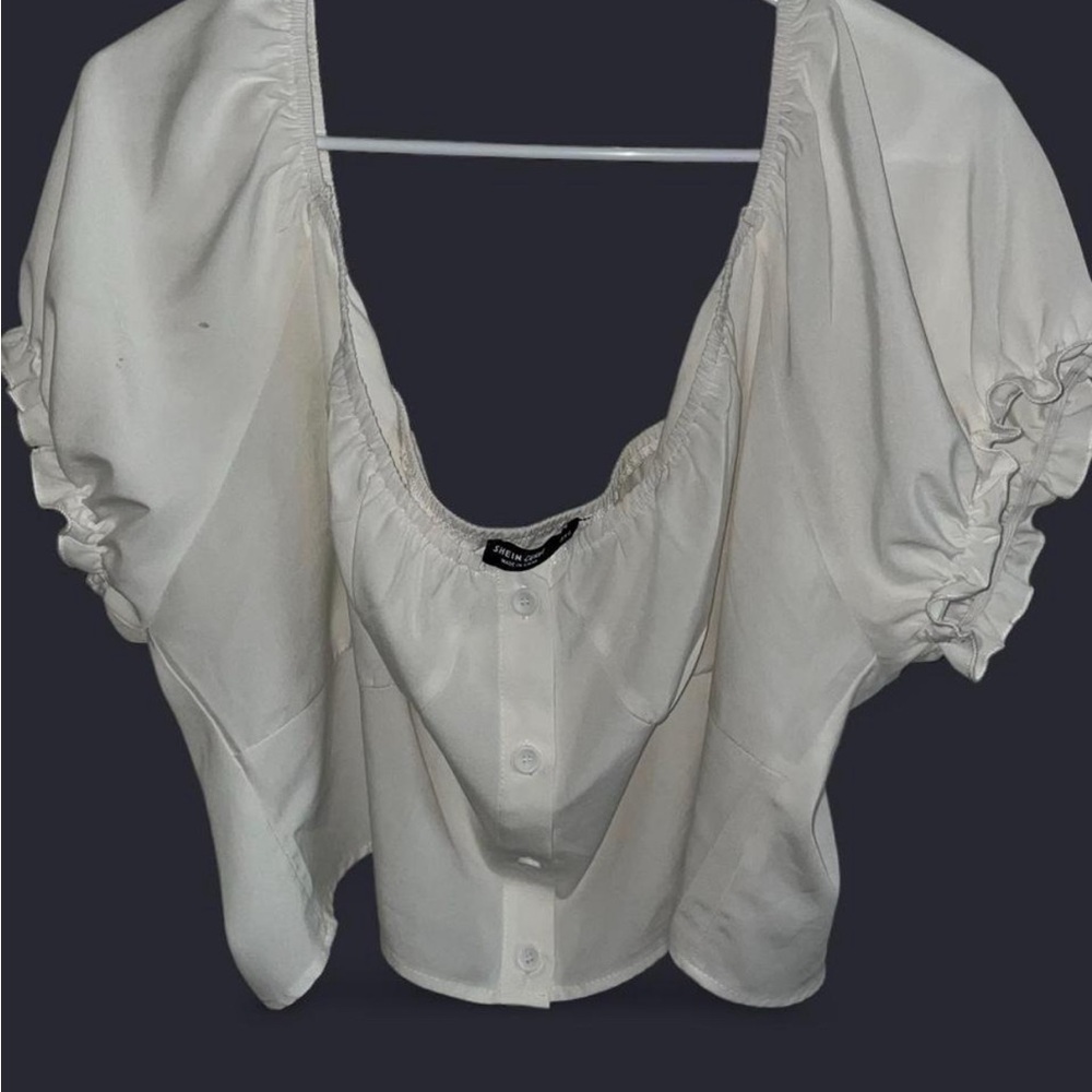 SHEIN White Button-Up Blouse